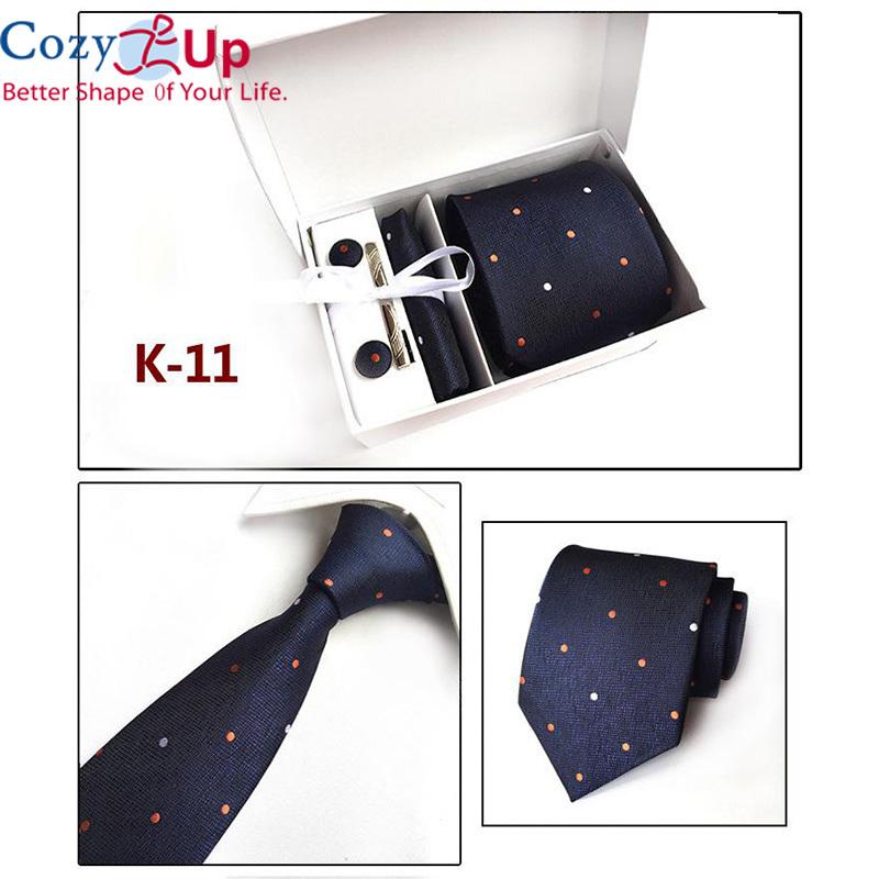 Cozy Up Мужской набор галстуков, карманный квадратный зажим, носовой платок, запонки, галстук для мужчин