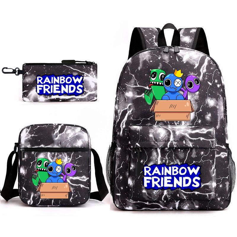 Рюкзак Rainbow Friends для игры Rainbow Friends, школьный рюкзак для начальной школы, набор из трех предметов