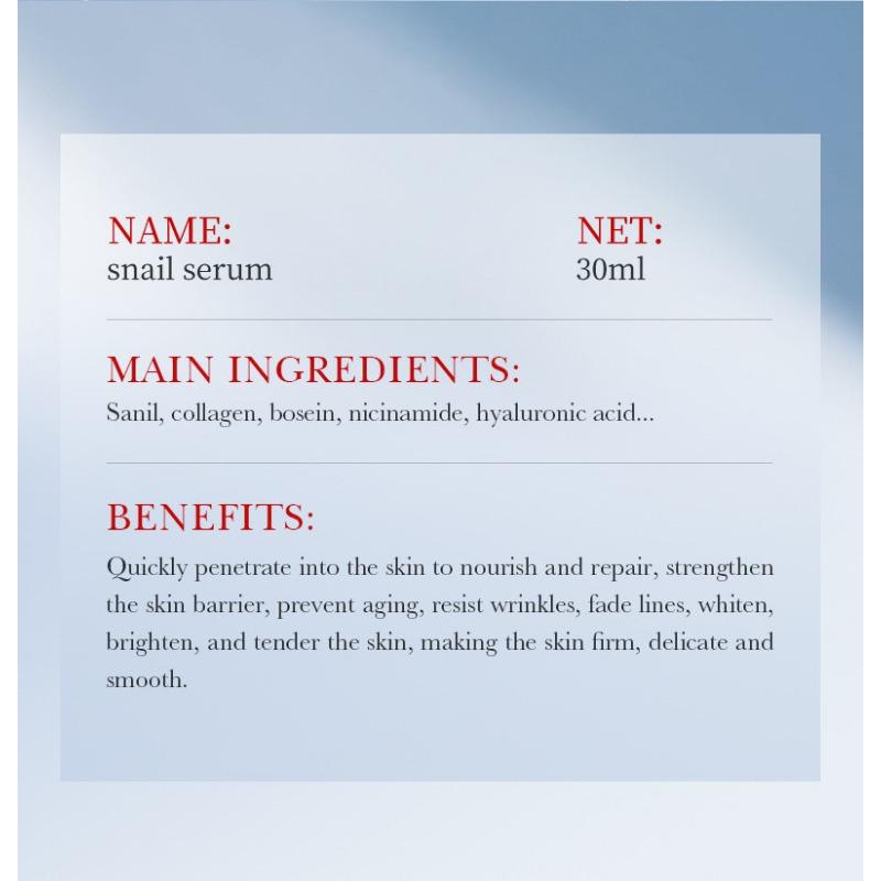 Улиточная эссенция Осветляющая двойная эссенция для лица Подтягивающая Отбеливающая Увлажняющая Восстанавливающая Улучшающая Темно-желтый