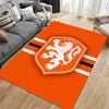 Orange Lion Crest Carpet Design suitable as a non-slip mat for the living room or bedroom sofa