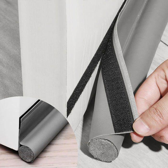 Bas de porte anti-froid - AIMOONSA - 96 cm - Unilatéral - Gris - Cuir PU & Mousse PE