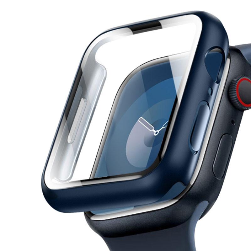 Стекло + чехол для Apple Watch, переход на Ultra iWatch Series 4, 5, 6, 7, 8, 9, 45 мм, 41 мм, 44 мм, 40 мм, защитная крышка для экрана, обновление до Ultra