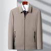 Spring and Autumn Middle-aged Jacket Men's Business Casual Iron-free Civil Servant Top Coat Thin Zipper Lapel Jacket