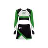 2pcs 2026 Women Sparkle Cheerleading Uniform Long Sleeve Crop Tops Mini Skirt Halloween Party Cosplay Costume Cheerleader Skirts