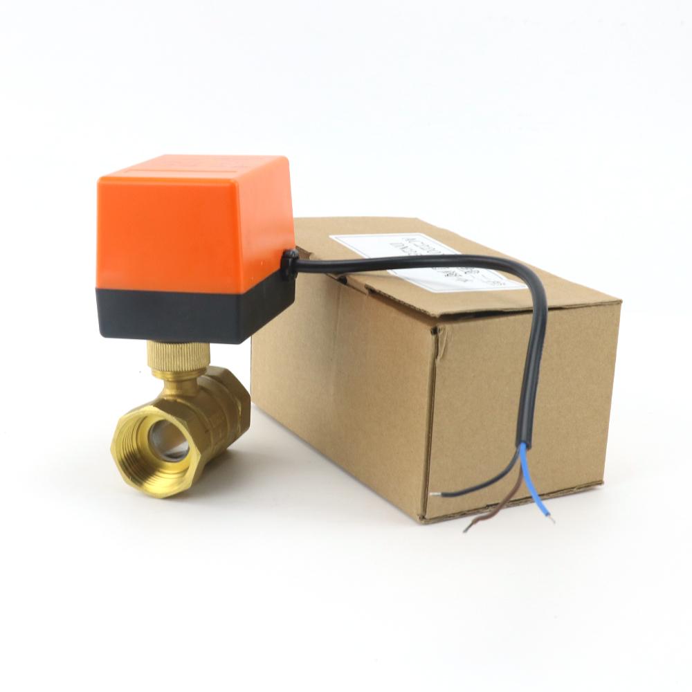 1/2" 3/4" 1" Латунный 2-ходовой моторизованный шаровой кран DN15/DN20/DN25 Трехпроводной двухпозиционный Электрический соленоидный клапан 220 В переменного тока 12 В постоянного тока