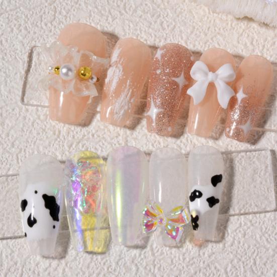 1 Box Nail Decals Cute 3D Effect Resin Nails Aurora Rhinestone Tools DIY