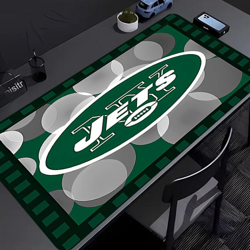 Коврик для мыши с логотипом New York Jets - Нескользящая резиновая основа, Гладкая поверхность для работы, игр, офиса и дома, Настольный коврик для мыши