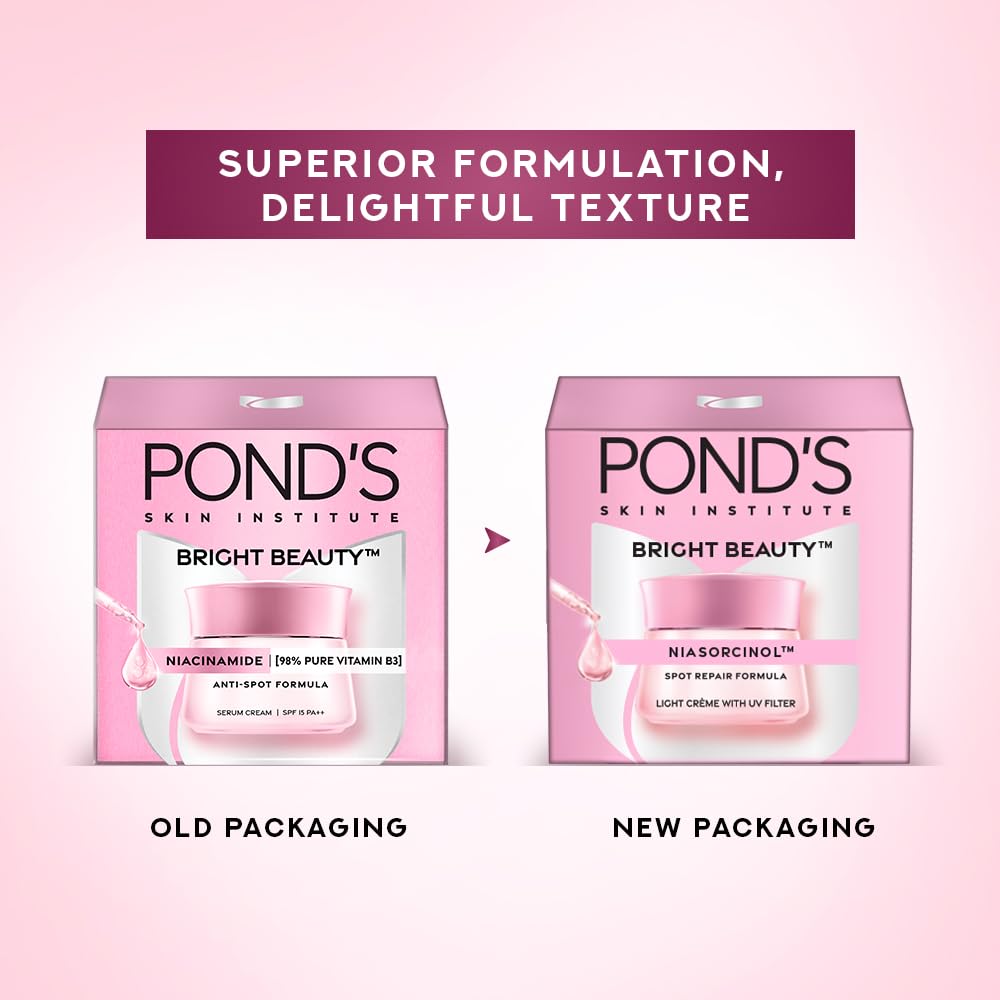 Pond's Bright Beauty Легкий крем с УФ-фильтром | Ниасорцинол | 50г