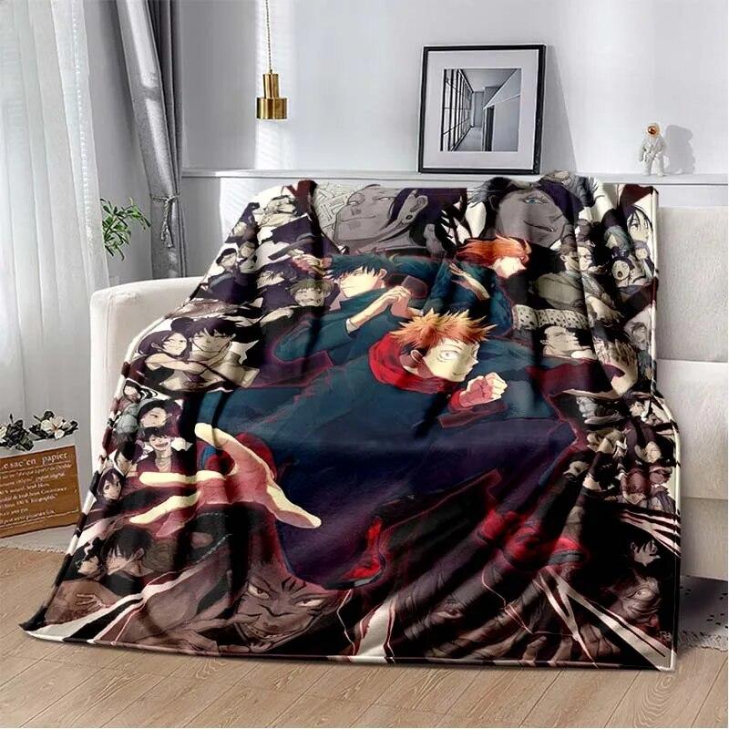 3D Print J-Jujutsu-K- Kaisen Anime Pattern Flannel Blanket,Multi-purpose Holiday Gift Blanket Warm And Soft Blankets All Seasons