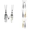Gothic Skull Pendant Necklace For Couples With Alloy Chain And Magnetic Clasp
