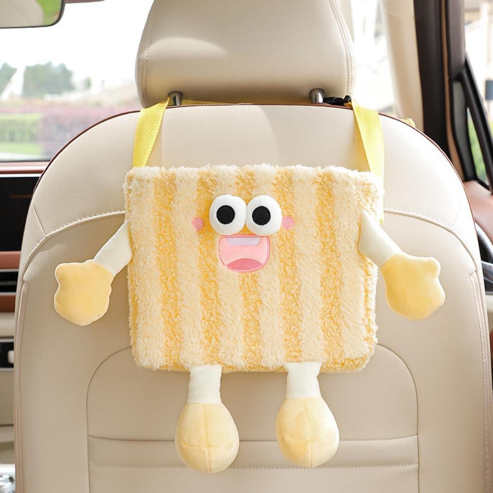 Hanging Car Trash Can Cartoon Car Mounted Tissue Box Auto Seat Back Storage Bag Car Supplies