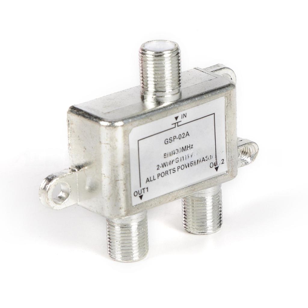 Two-Way TV Signal Splitter: 1 Input, 2 Outputs, 5-2400MHz