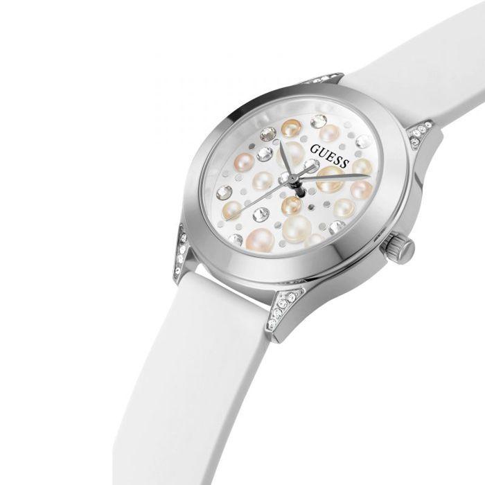 Montre Femme - Guess - GW0381L1 - Quartz - Argenté - Silicone Blanc
