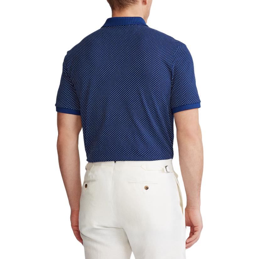 Polo Ralph Lauren Logo Вышитый Slim Fit Рубашка Поло с Коротким Рукавом Мужские Рубашки Поло Синий MNPOKNI1N820596-400