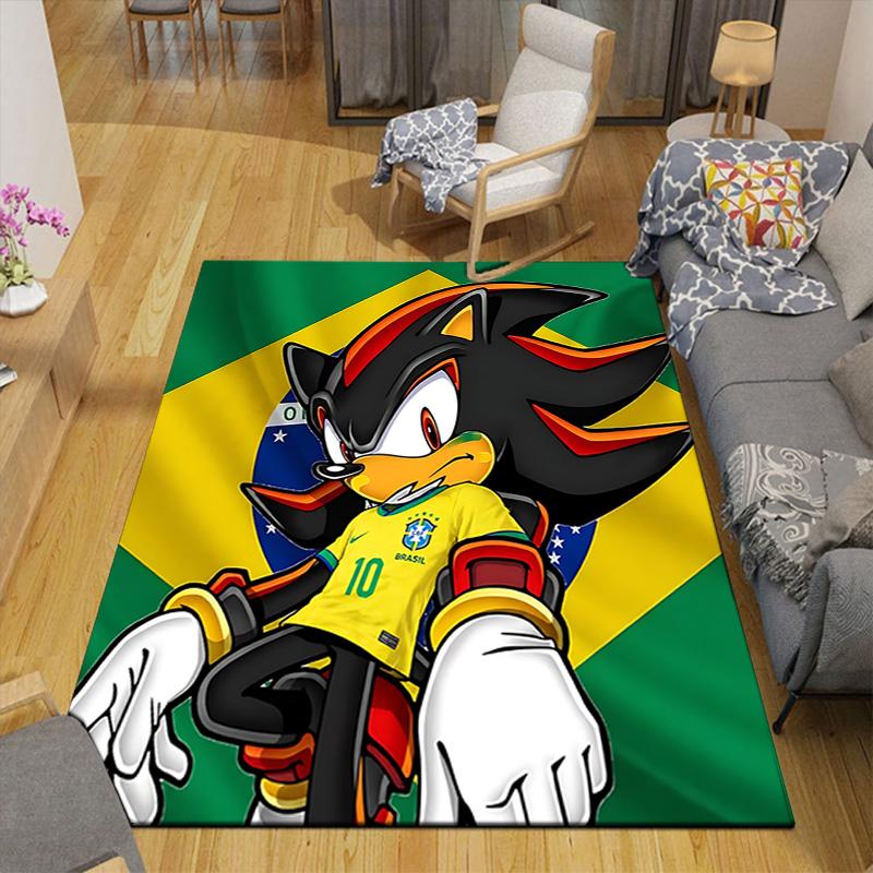 1pc Sonic Brazil Football Carpet Rug for Bedroom Living Room Decor Sofa Home Game Area Rug Non-slip Floor Mat. DT7160122
