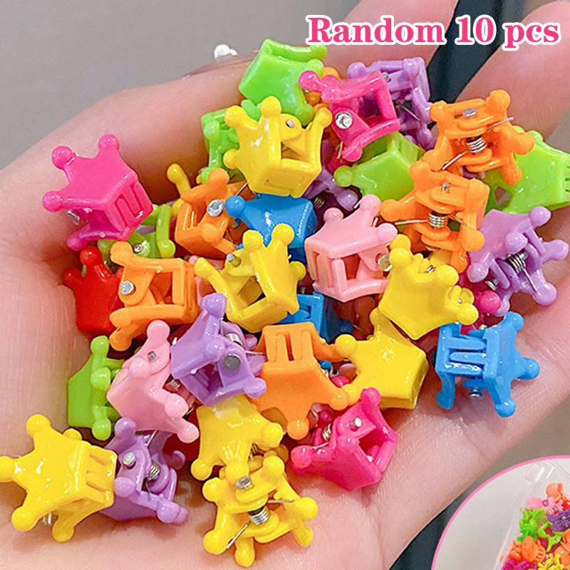 10Pcs Cute Colorful Flower Small Hair Claws Lovely Hair Decorate Claw Clips Kids Sweet Cartoon Hair Accessories Headwear Gift