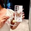 Suitable for Samsung S25ultra Mobile Phone Case S24 Jingdian Color Butterfly Diamond Ring Bracket S23 Fully Inclusive Anti Fall Protection Case