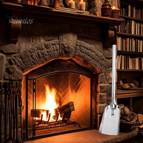 Charcoal Scoop Metal Hand Shovel with Long Handle Stove Ash Shovel Fireplace Trowel for BBQ Pizza Oven Firepit Home Camping Kitchen