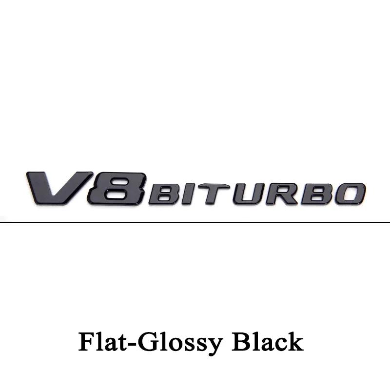 3d ABS Black Logo V8 BITURBO Emblem Car Fender Badge For P7C63 G63 E63 S63 Accessories