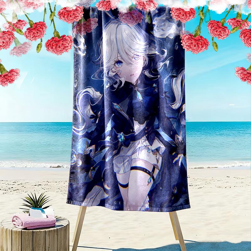 Genshin Impact Fina 2D Flat Print Beach Towel, Large Soft Quick Dry Towel for Beach Camping SwimmingSSTJ0917571