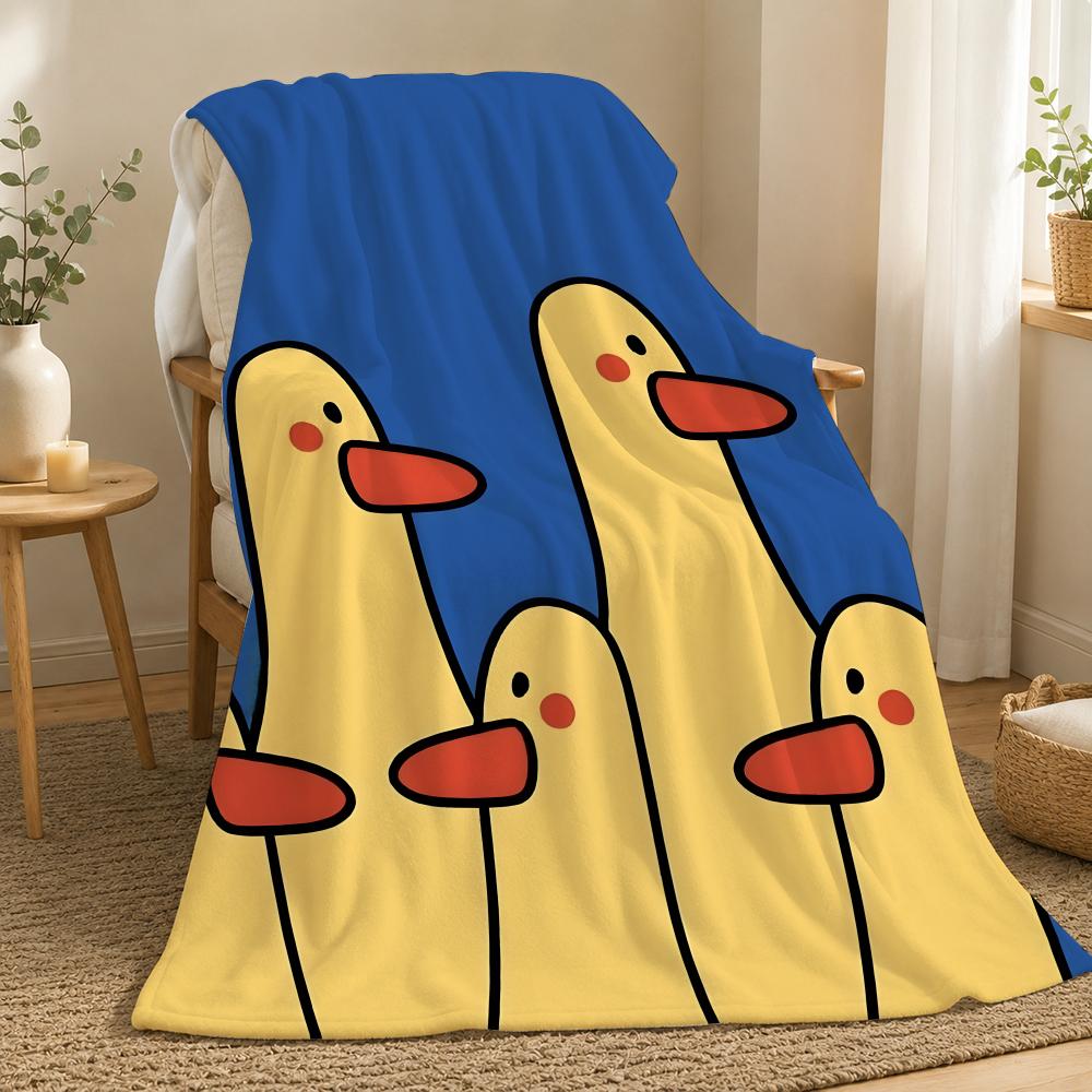 Duck Animal Wall Art Throw 240g flannel blanket, suitable for sofas, beds, offices, exquisite gift blankets
