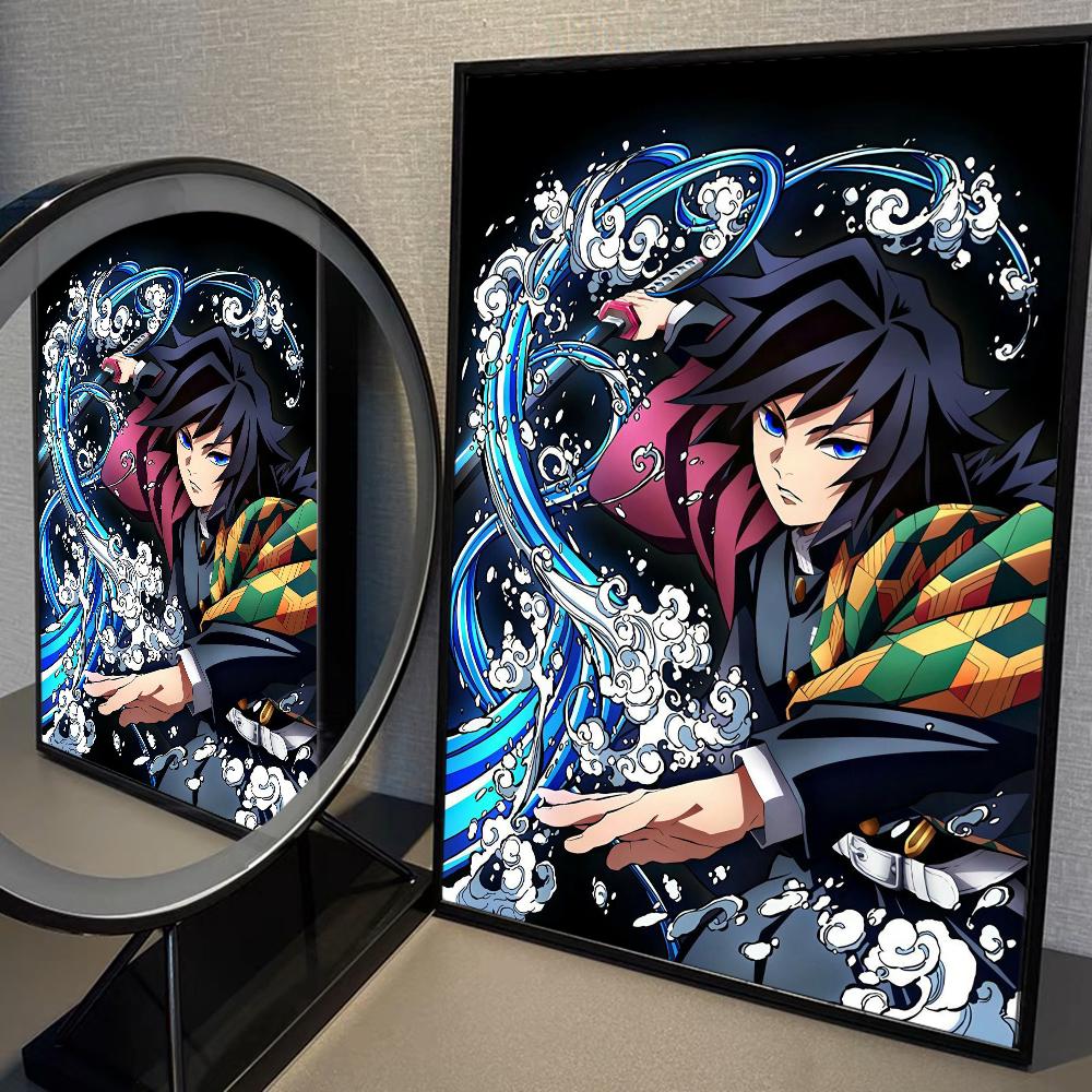 Клинок рассекающий демонов Томиока Гию Сделай сам липкий постер Фантазийная наклейка на стену для украшения гостиной, бара, декор стены