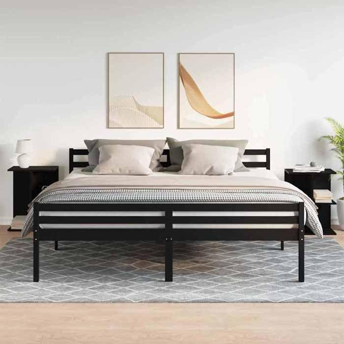 VidaXL Tables de chevet 2 pcs chêne noir 46,5x29x61 cm bois ingénierie, table de nuit, table de lit, table de bout, armoire 858653