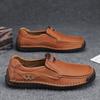 Large Size Hand-stitched Men's Shoes Outdoor Casual Shoes One-pedal Flat-soled Leather Shoes Low-top Large Size Loafer