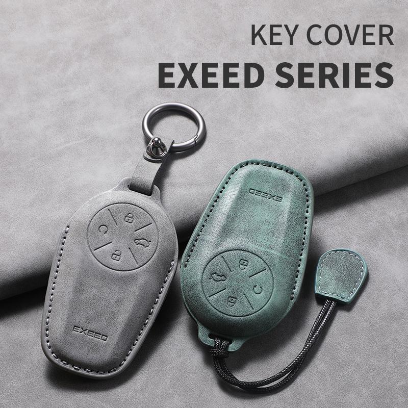 Кожаный чехол-обложка для автомобильного ключа, длинный стиль, для Chery EXEED LX TXL AtlantiX ET ES VX, держатель для ключа автомобиля, брелок