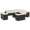 VidaXL Salon de Jardin avec Coussins 11 pcs, Canapés de Terrasse, Ensemble de Meubles de Patio, Mobilier d'Extérieur, Noir 3256965