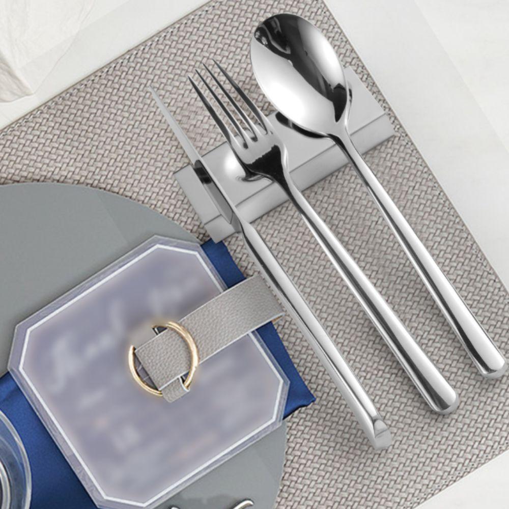 2 Pieces Dual-use Spoon Rest Rust-proof Spoon Rack Simple Fork Stand Kitchen Gadget
