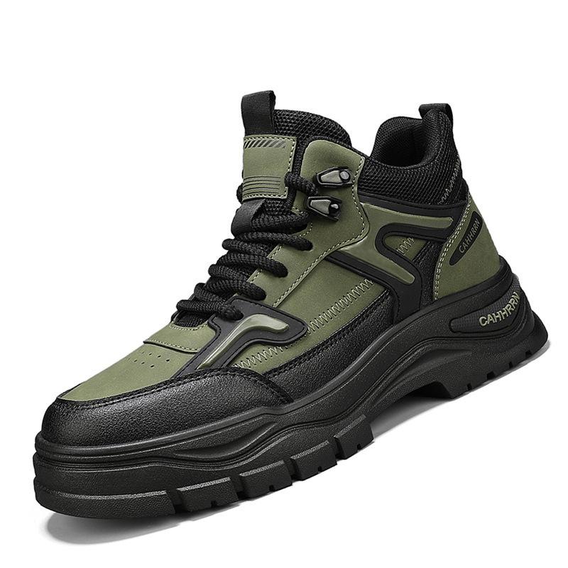 High-top Shoes Men's Autumn and Winter Trend Thick-soled Non-slip Work Martin Boots Medium-top Sports and Leisure Men's Shoes