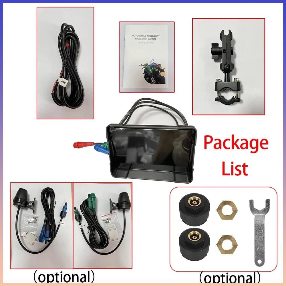 5-дюймовый мотоцикл Carplay водонепроницаемый 1080P WiFi беспроводной Android-Auto DVR монитор видеорегистратор GPS навигация TPMS