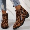 Fashion 2024 Autumn and Winter Brand Side Zipper Design Women's Boots Fashion Leopard Print High Quality Large Size Short Fashion Boots