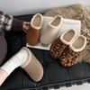 Мода зимние леопардовые женские домашние меховые мюли тапочки повседневные закрытые туфли на плоской подошве шлепанцы женские удобные теплые хлопковые туфли