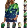 Женские топы с рукавами 3/4, цветочный принт, винтажная мода, повседневные свободные рубашки с круглым вырезом больших размеров