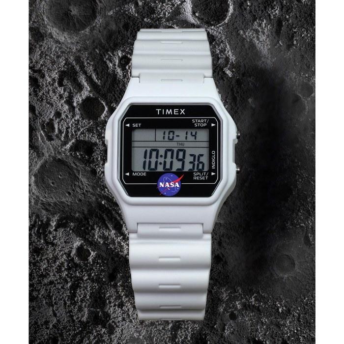 Мужские классические цифровые часы Timex 34 мм, NASA White.