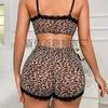 Сексуальный леопардовый комбинезон на подтяжках, однотонный костюм для пижамы, домашняя одежда