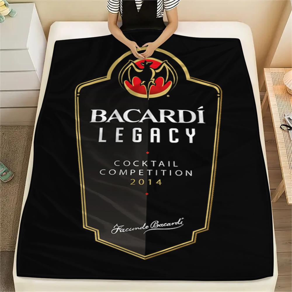 1PC Bacardi Print Flannel Blanket, High quality Comfortable for All Seasons, Home Decor, Warmth and Comfort, Perfect for Christmas Gifts
