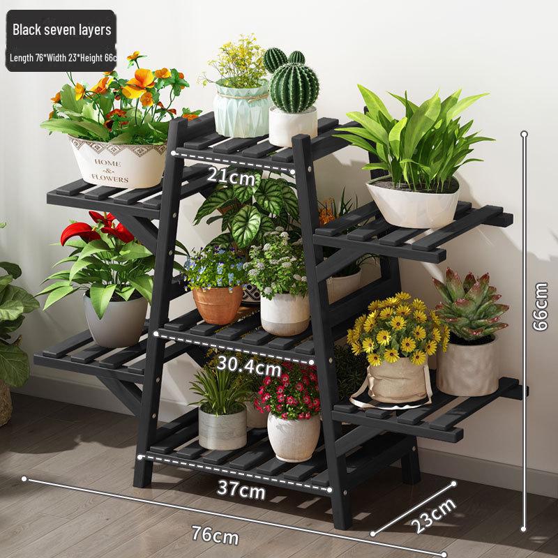 Многослойная подставка для цветов из цельного дерева для суккулентов и зелени на балконе для использования в помещении и на открытом воздухе