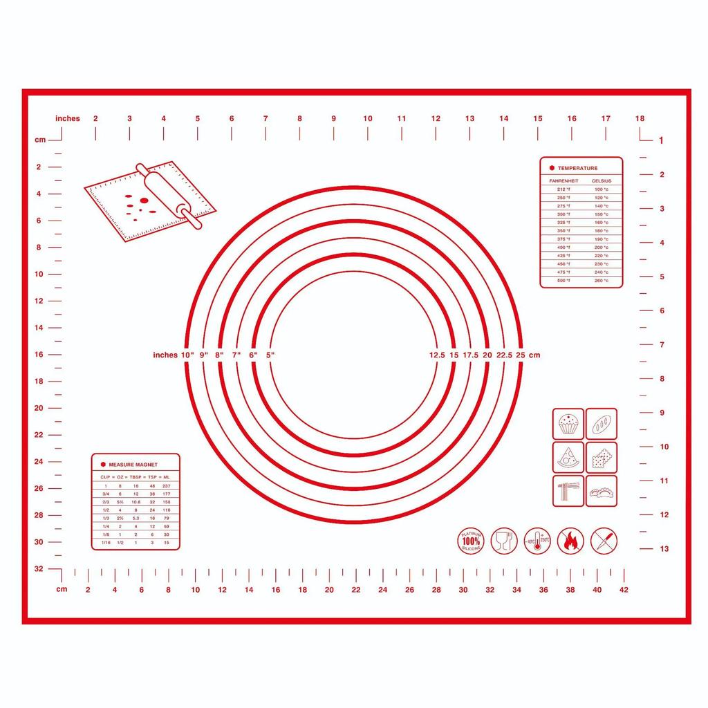 1 шт. 40X50 см белый и красный коврик для замешивания теста силиконовый коврик для выпечки пиццы торт тестомес кухонный гриль гаджеты формы для выпечки