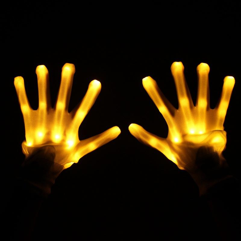 1 пара светящихся перчаток для ночной вечеринки на Хэллоуин, рождественское украшение, принадлежности для вечеринок, красочная светящаяся перчатка, креативный наряд