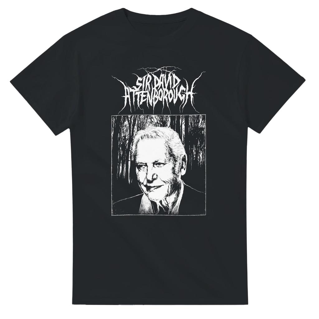 Sir David Attenborough Black Metal t-shirt