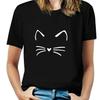 Унисекс Милая Кошка Котёнок Футболка Мяу Силуэт Дизайн Футболка Подарок Для Унисекс Унисекс
