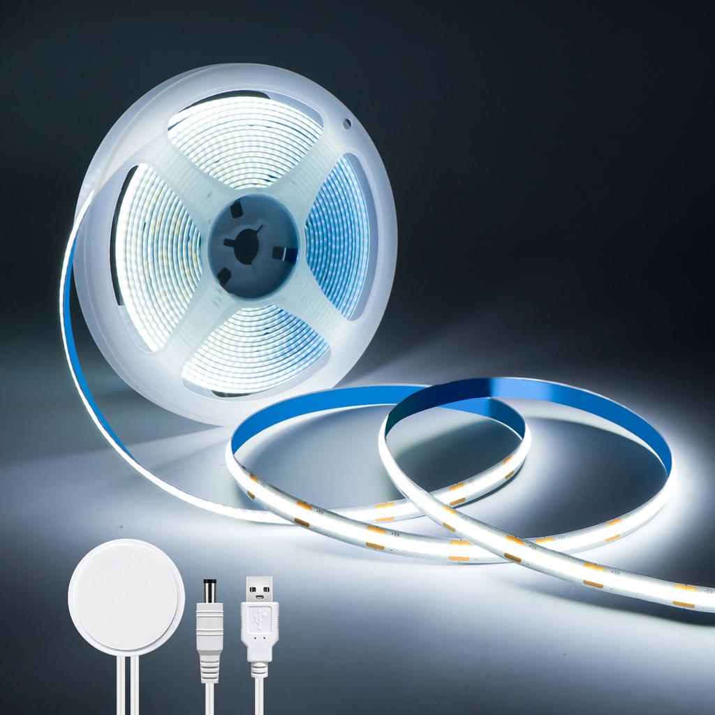 Датчик движения USB 5 В COB светодиодная лента проникает в зеркало, дерево, скрытый корпус, индукционный переключатель, сделай сам, ванная комната, туалет, туалет, макияж, светильники