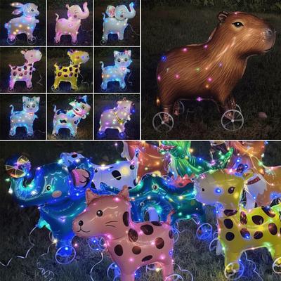 Мультяшный животный шар на колесах со светом 3D шар животное плюшевый шар детский подарок