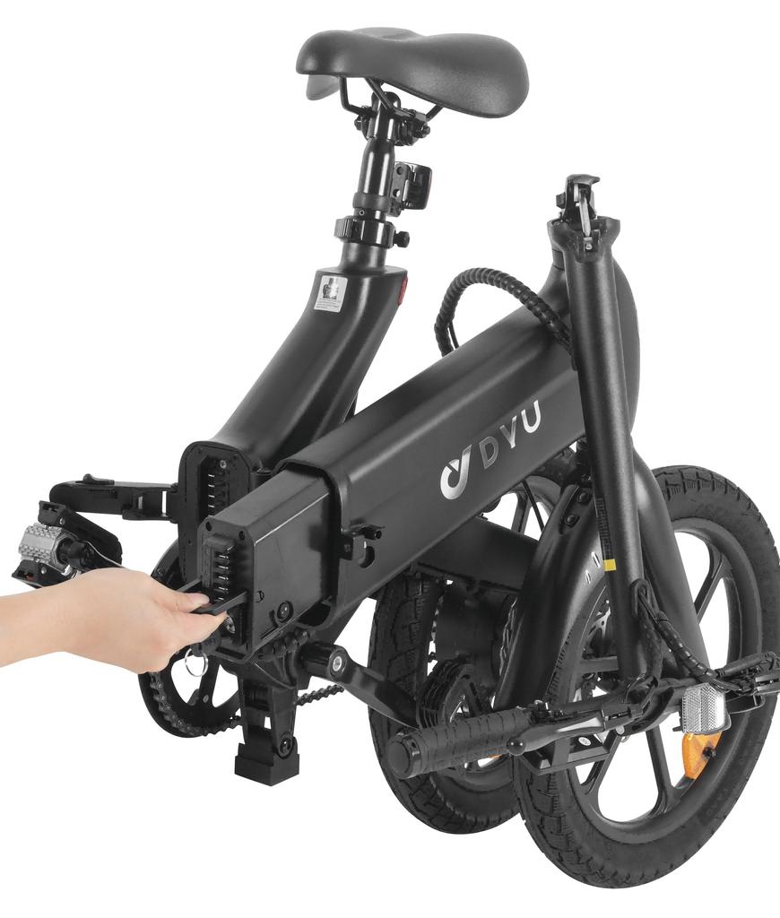 DYU A16 38V 250W Lightweight Magnesium Alloy Commuter Electric Bicycle - 55km Pedal Assist, Foldable, Equipped with Dual Disc Brakes