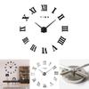 Элегантные 3D DIY Римские цифры Роскошные зеркальные настенные часы-наклейка для домашнего декора