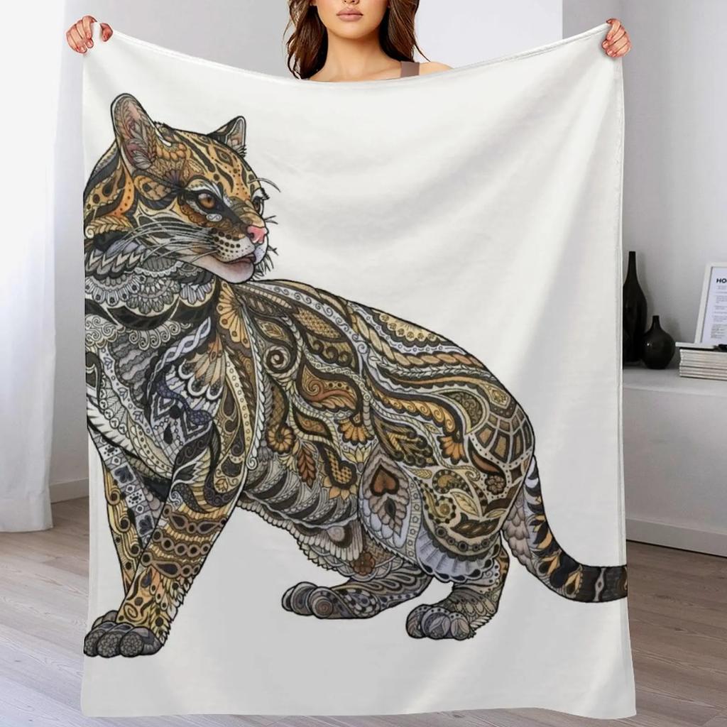 Ocelot Throw Blanket Cozy Warm Blanket for Bed Room Decor