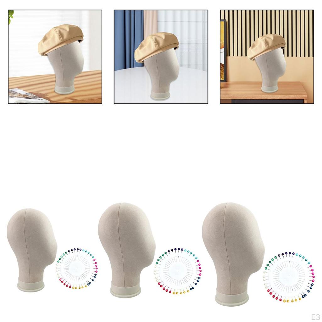 Mannequin Hat Head Wig Stand Suede Canvas Holder Ornament Suitable for